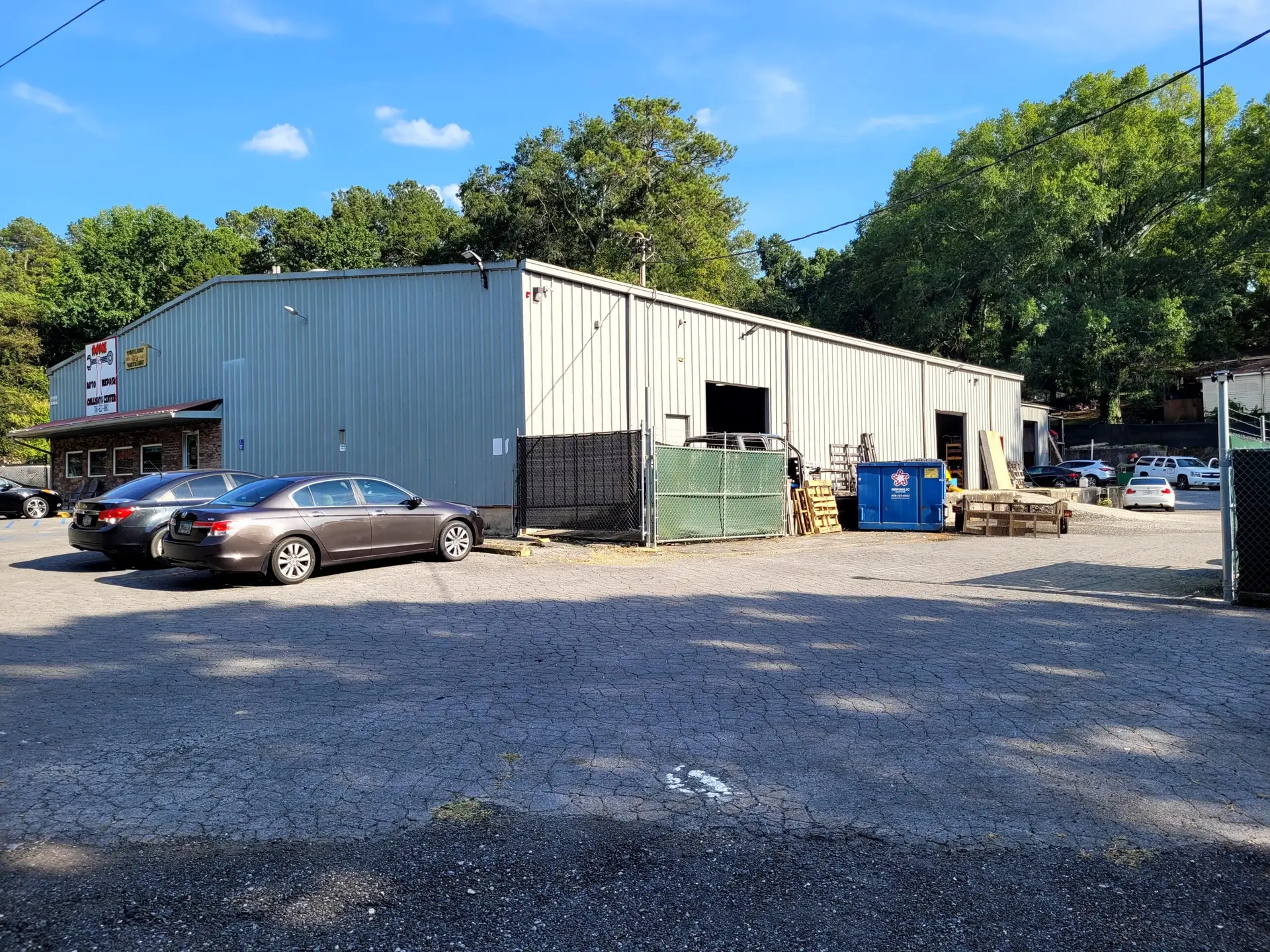 Exterior corner view of Rome Auto Repair.